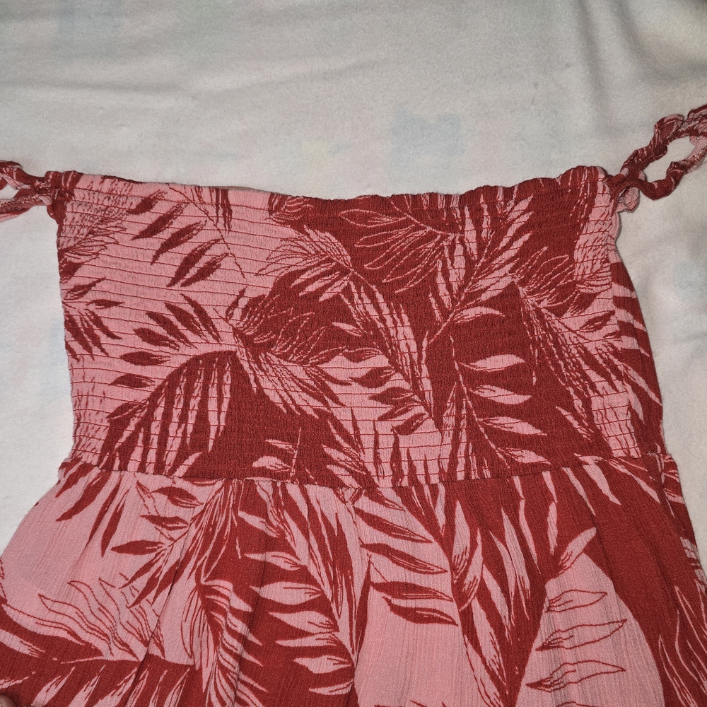 Amuse Society Red and Pink Tropical Strapless Maxi Dress - Picture 7 of 7